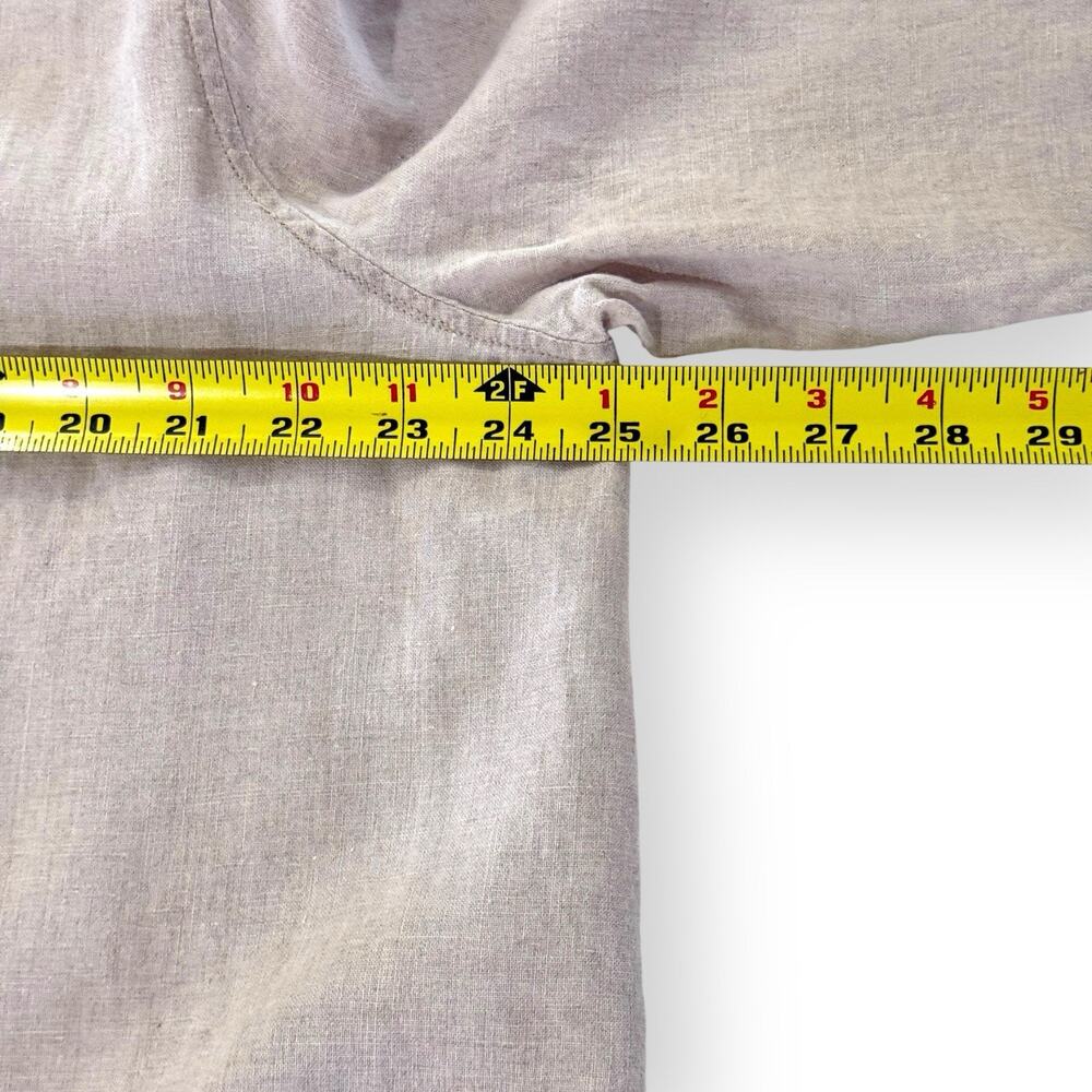 J Jill Linen Button Down Long Sleeve Shirt Womens XL Casual Beige Natural READ - Picture 7 of 8